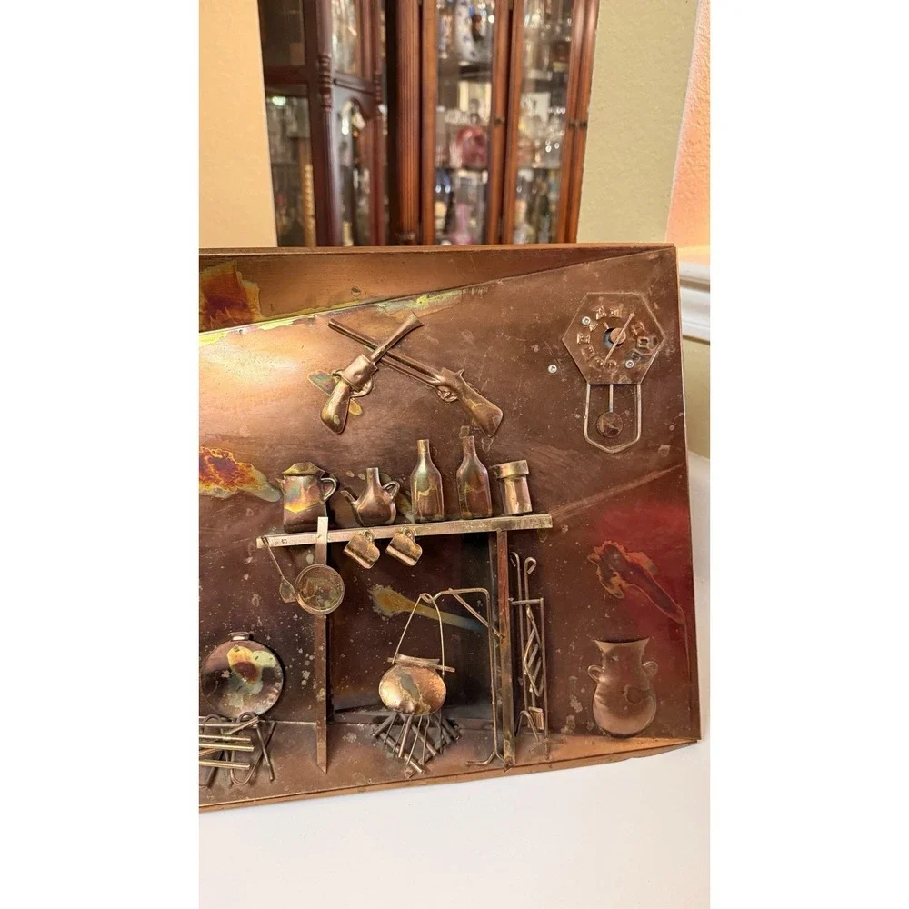 VTG Rare 3D Metalware Copper Wall Hanging Sculpture Music Box The Way We Were